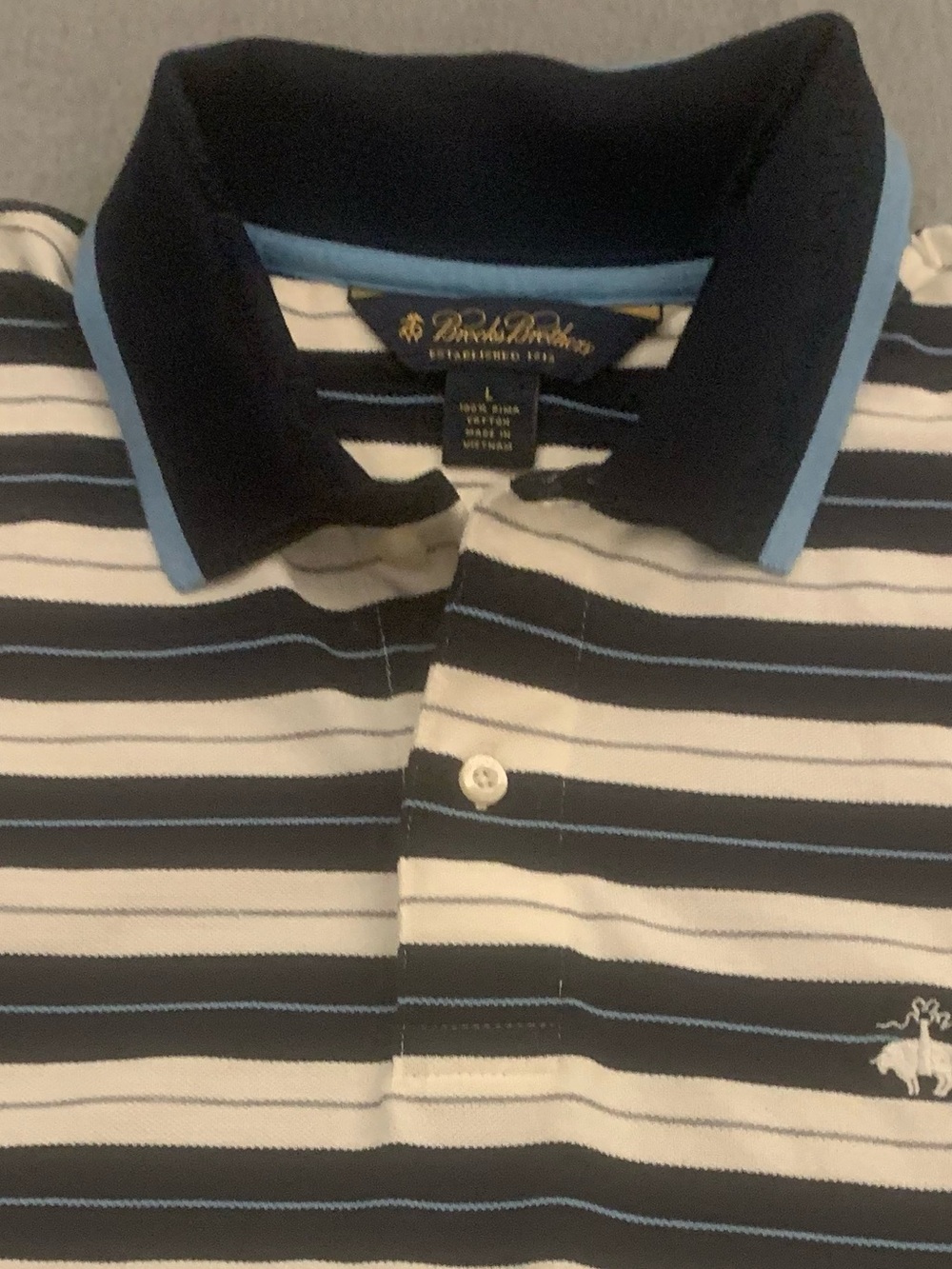 BROOKS BROTHERS SS Pima Cotton Striped Polo